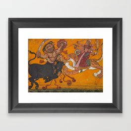 Durga Slaying Mahisha  Framed Art Print
