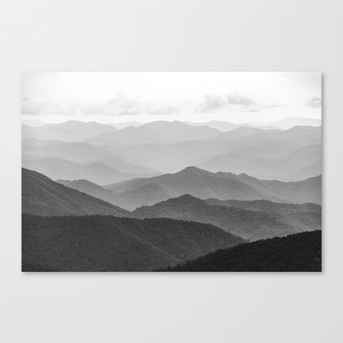 Forest Fade - Black and White Landscape Nature Photography Canvas Print