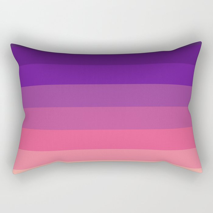 Sunset in Honululu - Purple Pink Gradient Stripes Rectangular Pillow