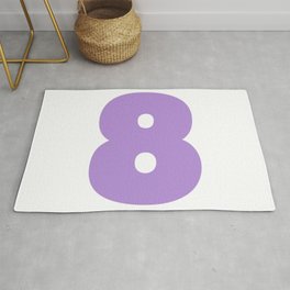 8 (Lavender & White Number) Area & Throw Rug