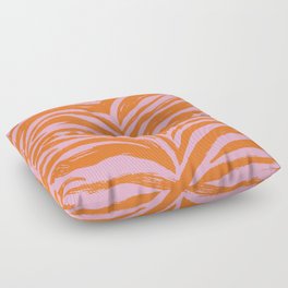 Bright Pink and Orange Tiger Stripes - Animal Print - Zebra Print Floor Pillow