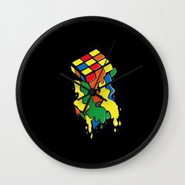 Rubix Player I Rubik Cubes Lover I Melting Rubiks Wall Clock