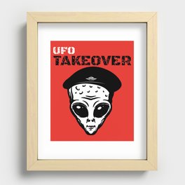UFO Takeover Revolution Alien Guerilla Leader Recessed Framed Print