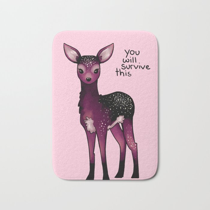 "You Will Survive This" Galaxy Sparkle Fawn Bath Mat