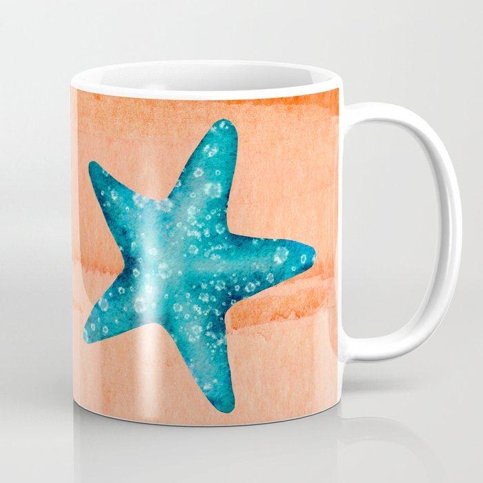 Starfish on Coral Watercolor - Florida Coastal Coffee Mug
