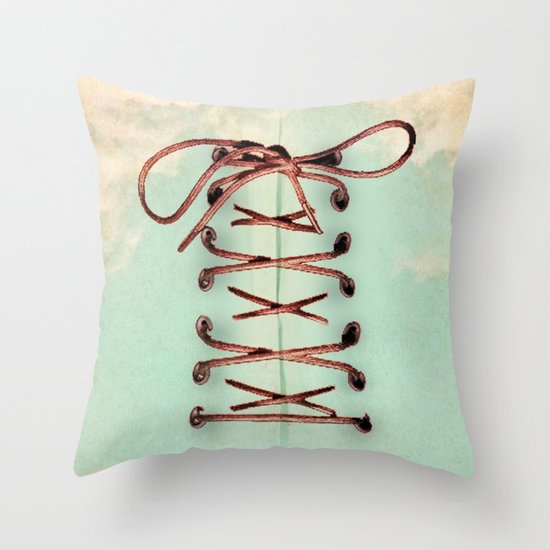 Lacing up the sky Throw Pillow