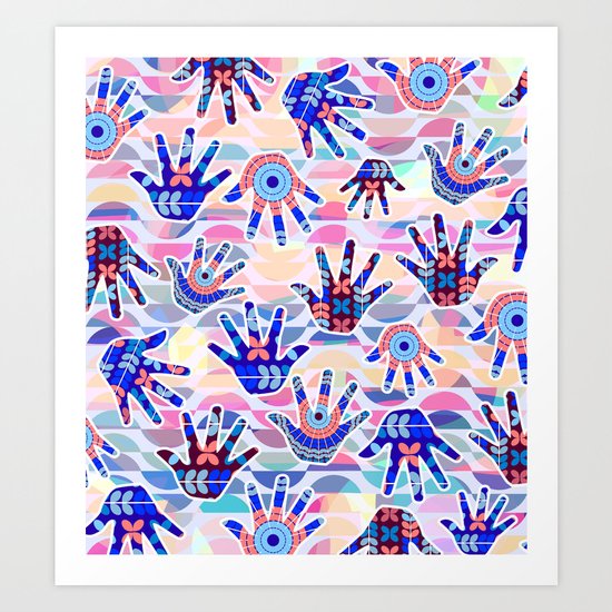 Colorful hands II Art Print