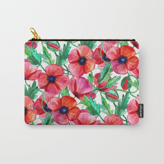 Plenty of Poppies - white Carry-All Pouch