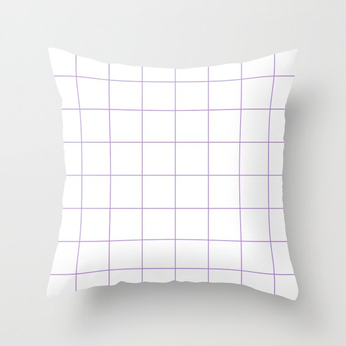 Graph Paper (Lavender & White Pattern) Throw Pillow