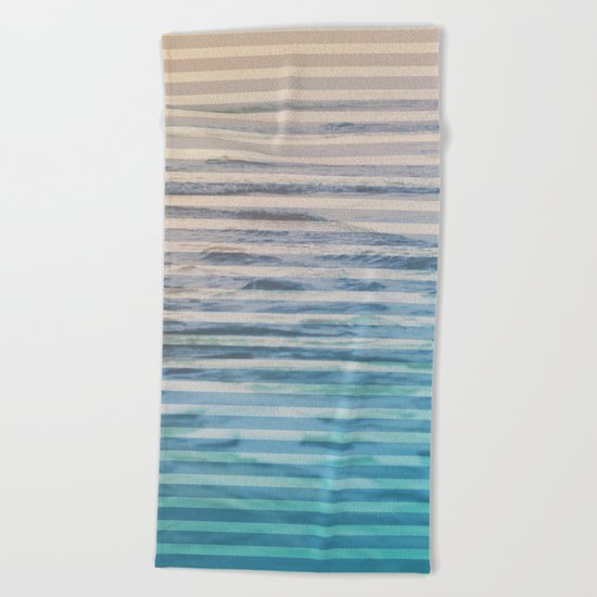 Sunrise Ocean Stripes Beach Towel