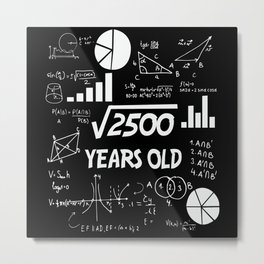 50th Birthday Square Root Math 50 Years Old Bday Metal Print