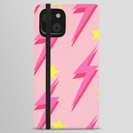 Lightning Pink Background Y2K Pattern iPhone Wallet Case