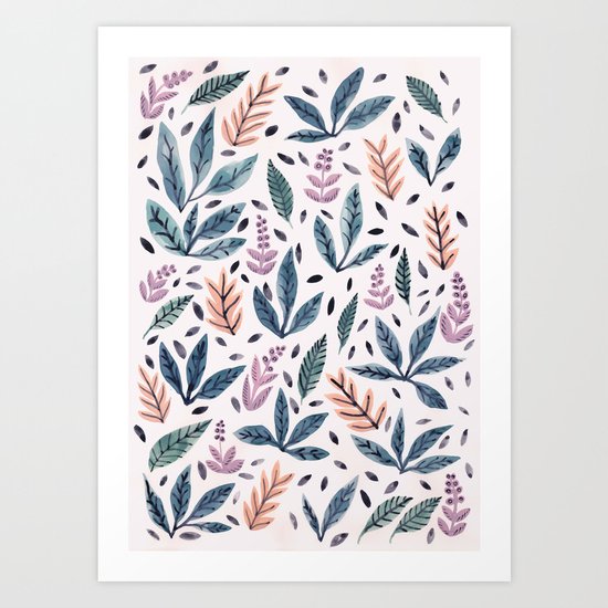 Painted Leaves Art Print