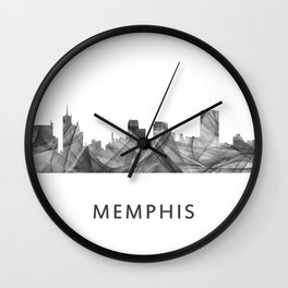 Memphis, Tennessee Skyline WB BW Wall Clock