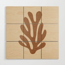 Coral Leaf: Matisse Taupe Brown Edition Wood Wall Art