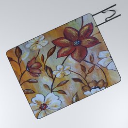 Flower Design Picnic Blanket