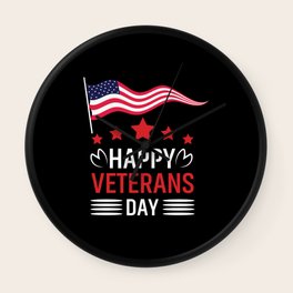 Happy veterans day Wall Clock