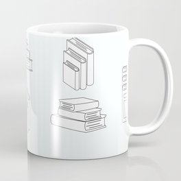 Stack of Books White Flat Design Seamless Pattern Mug