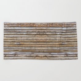 Wood Effects Raw Wood Log Cabin Lodge Rustic Beach Towel