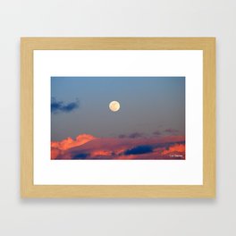 Daytime Full Moon Framed Art Print