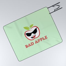 Bad Apple in Black Sunglasses with Attitude Picnic Blanket