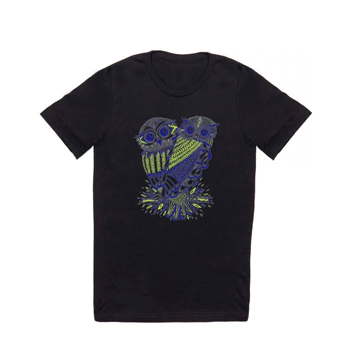 Owls – Navy & Lime T Shirt