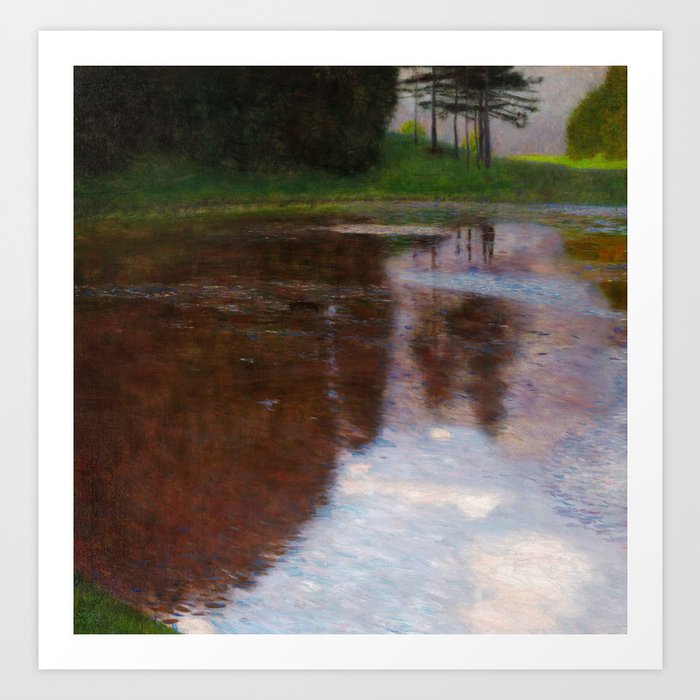 A Morning by the Pond by Gustav Klimt Art Print