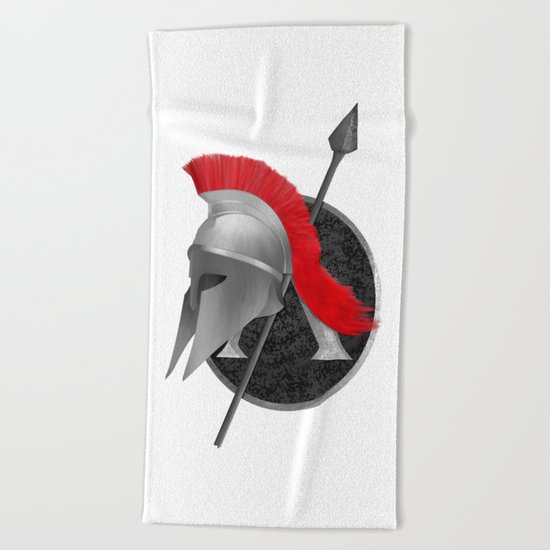 Spartan Helmet Beach Towel