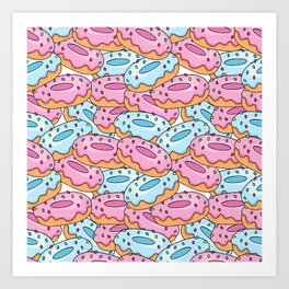 Delicious and bright donuts Art Print