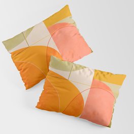 mid century geometric lines curry blush spring Pillow Sham