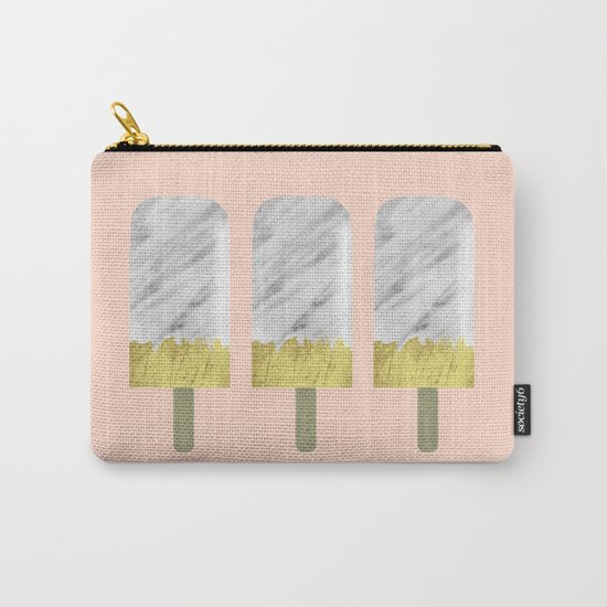 Carrara Italian Marble with Gold Popsicle Carry-All Pouch