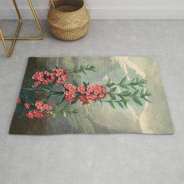 Pink Floral The Narrow-leaved Kalmia : Temple of Flora Rug