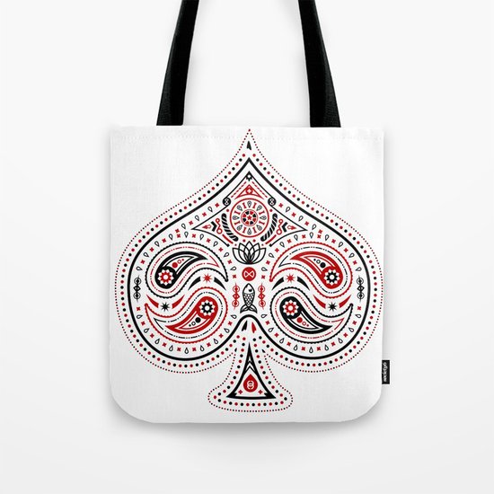 83 Drops - Spades (Red & Black) Tote Bag