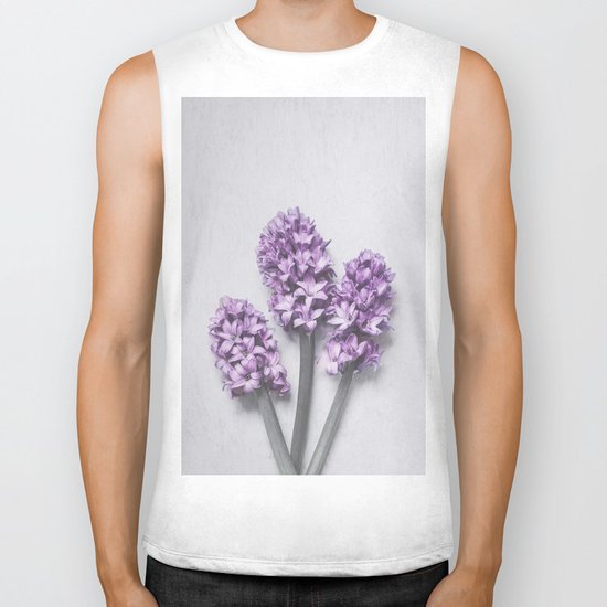 Three Light Purple Hyacinths Biker Tank
