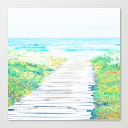 boardwalk impressionism painted realistic scene Canvas Print