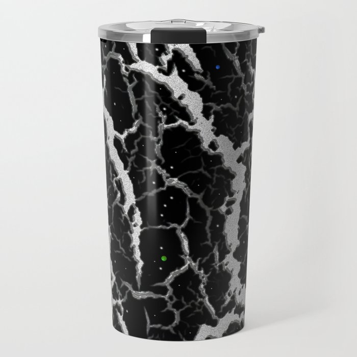 Cracked Space Lava - Silver/White Travel Mug