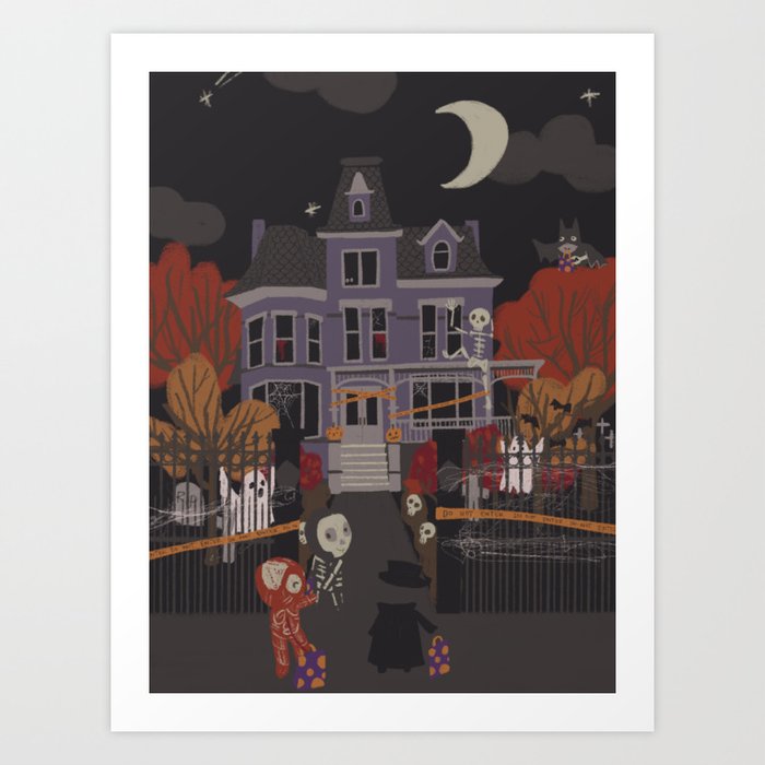 Halloween house Art Print