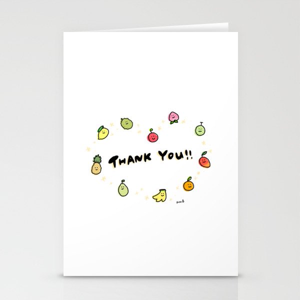 "Thank You!!" Fruits By Rukapple Stationery Cards