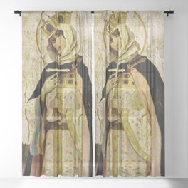 “St Olga” by Mikhail Nesterov Sheer Curtain