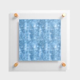 Glam Blue Diamond Shimmer Glitter Floating Acrylic Print