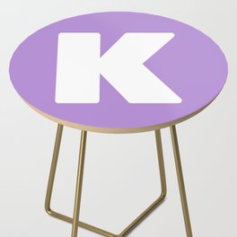 K (White & Lavender Letter) Side Table