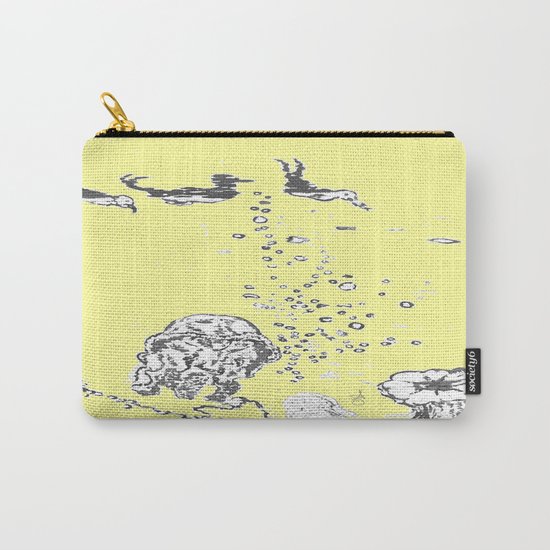 Two Tailed Duck and Jellyfish Baby Yellow Carry-All Pouch