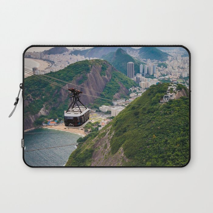 Brazil Photography - Cabel Car Going Over Sugarloaf Mountain Laptop Sleeve