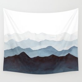 Indigo Mountains Landscape Wall Tapestry