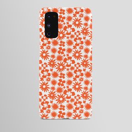 Modern Abstract Red And White Floral  Android Case