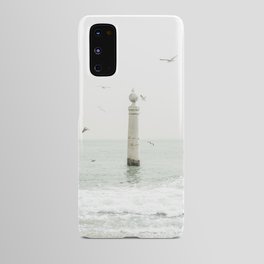 Terreiro do Paco - Minimalist White Art - Seagulls at Atlantic Ocean in Lisbon Portugal  Android Case