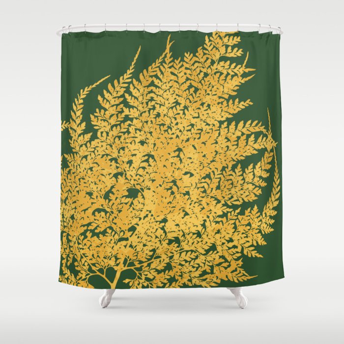 Burnt orange golden fern Shower Curtain