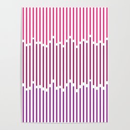 Vertical Lines from Pink to Purple then Violet Poster