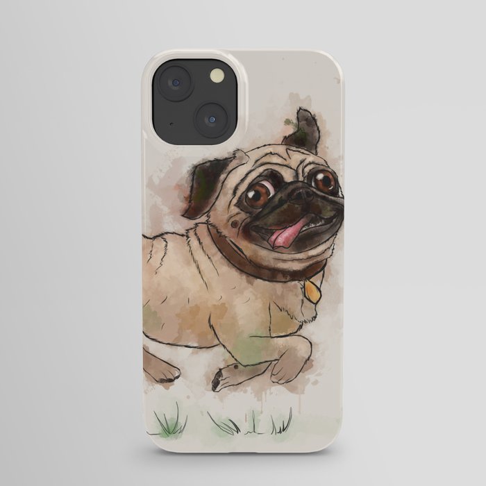 The Furminator pug watercolor like art iPhone Case