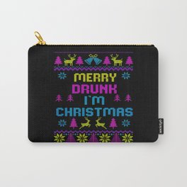 Merry Drunk Ugly Christmas Sweater bar Carry-All Pouch